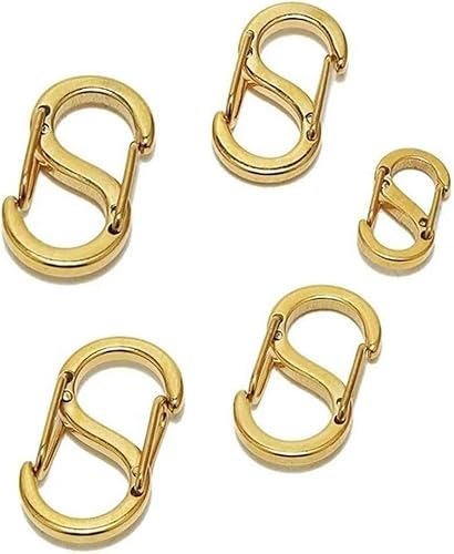 5–10 Stück S-Typ Schnalle Druckknopf Karabinerverschlüsse Karabinerverschlüsse Verbinder Haken Karabiner DIY Schmuckherstellung Halskettenbeschläge-Gold 10 x 18 mm-10 Stück von GKLUTV