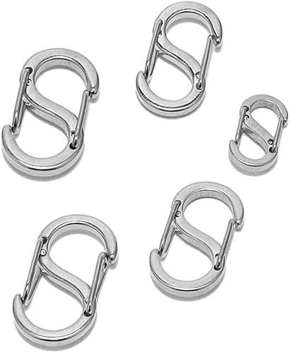 5–10 Stück S-Typ Schnalle Druckknopf Karabinerverschlüsse Karabinerverschlüsse Verbinder Haken Karabiner DIY Schmuckherstellung Halskettenbeschläge-Stahl 6,5 x 11 mm-10 Stück von GKLUTV