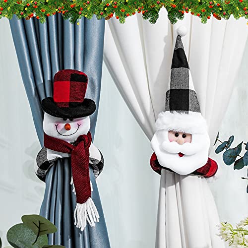 GLAITC 2Pcs Weihnachtsvorhangschnalle,Weihnachtsvorhang Holdbacks Schneemann Weihnachten Vorhang Schnalle Weihnachtsvorhang Schnalle für Fensterdekorationen Weihnachtsdekor von GLAITC