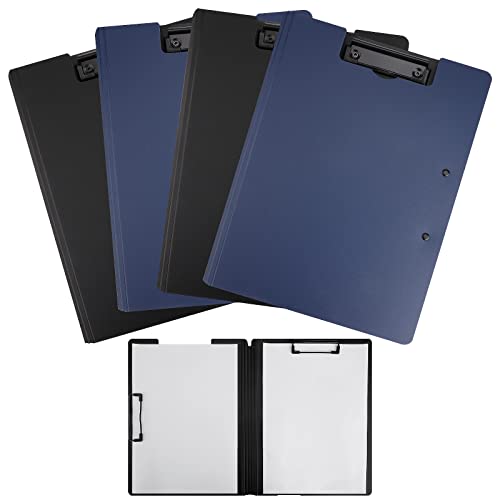 4Pcs Ordner A4 Klemmbrett, PVC Bedeckt Klemmbrett mit Heavy Duty Clip, Schreiben Ordner Form Organizer Klemmbrett mit Folding Cover Für Büros, Klassenzimmer, Krankenhaus und Bibliothek. Dark color von GLAITC