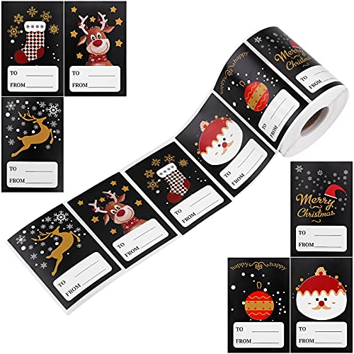 Etiketten Selbstklebend,500 stücke Weihnachten Aufkleber Etiketten Selbstklebende Aufkleber Weihnachten selbstklebende Labels Weihnachts-Tag Dekorative Aufkleber Name Tags für Weihnachten Urlaub Dekor von GLAITC