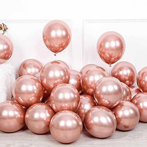 Luftballons Rosegold Set, 100 Stück Metallic Luftballons für Party Latex Luftballons für Geburtstag Hochzeit Verlobung Jubiläum Baby Shower Festival Abschluss Weihnacht Dekorationen von GLAITC