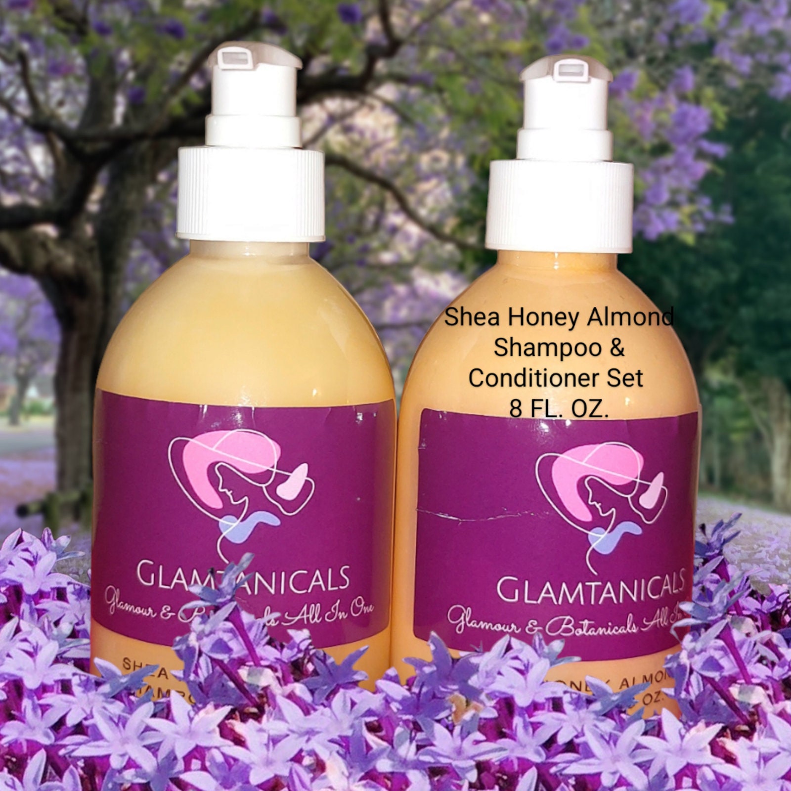 Shea Honey Almond Moisturizing Shampoo, Conditioner 8 Oder 16 Unzen. Moisture Lock 4 Unzen, 2 Oz. Oder 12 Unzen. Zufälliges Haaröl von GLAMTANICALS