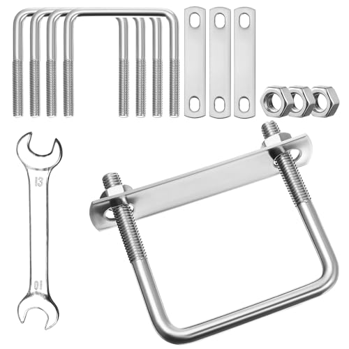 1 Satz Schraubenschlüsselsatz Edelstahlschrauben Vierkant-u-bolzen U Schrauben Quadratische U-bolzen Du Klemmst Quadratischer U-bolzen Rostfreier Stahl Silver 4 Stück GLEAVI von GLEAVI