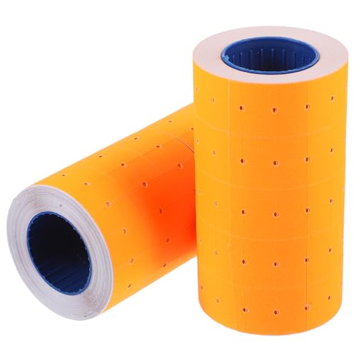 GLEAVI 1 Rolle Preisschildpapier Etikett Fan-Shop klebrig tags buisiness sticker aufkleber labels stickern stickers stickers Preisaufkleber selbstklebendes leeres Preisschild Orange von GLEAVI