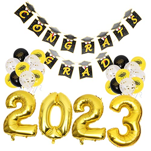 GLEAVI 1 Satz Abschlussfeier Dekorationen blauer Ballon Banner der Abschlussfeier 2023 Abschluss Ballon luftballons Grad Partydekorationen edle Abschlussdekor Papier GLEAVI 1 Satz Abschlussfeier Dekorationen blauer Ballon Banner der Abschlussfeier 2023 Abschluss Ballon luftballons Grad Partydekorationen edle Abschlussdekor Papier von GLEAVI