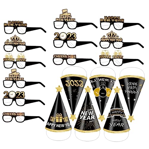 GLEAVI 1 Satz Neujahrsbrille Hut Jahre Partyhüte Retro Jahr Hut Erwachsene Lustig Jahr Partyhut Gläser Futuristisch Nye Partydekorationen Silvesterhüte Papier 18 Stück GLEAVI 1 Satz Neujahrsbrille Hut Jahre Partyhüte Retro Jahr Hut Erwachsene Lustig Jahr Partyhut Gläser Futuristisch Nye Partydekorationen Silvesterhüte Papier 18 Stück von GLEAVI