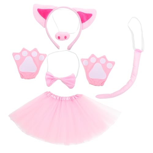 GLEAVI 1 Satz Schweinchen-Kostüm-Kopfbedeckung Erwachsene Halloween-Tutu und Ohren Schweineohren Stirnband Party Rock Mädchen Tierstirnband Cartoon Tierkostüm Plüsch Rosa GLEAVI 1 Satz Schweinchen-Kostüm-Kopfbedeckung Erwachsene Halloween-Tutu und Ohren Schweineohren Stirnband Party Rock Mädchen Tierstirnband Cartoon Tierkostüm Plüsch Rosa von GLEAVI