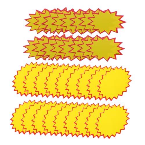 GLEAVI 1 Satz Tag Löschen Leere Fluoreszierende Schilder Preisschild Klein Verkaufsschilder Fluoreszierende Plakatwand Fluoreszierende Preisschilder Leere Hofzeichen Papier Yellow 300st von GLEAVI