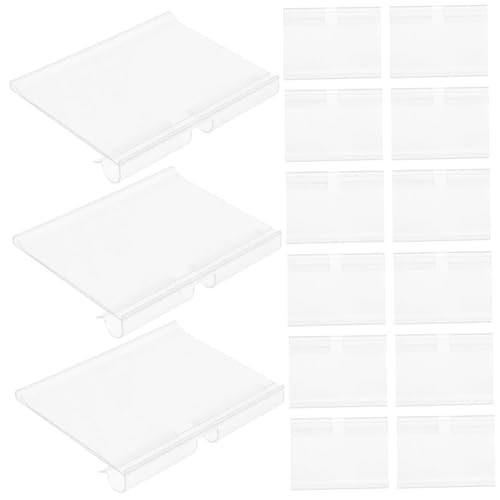 GLEAVI 100St Etikett kundenservice Ticketinhaber Bibliotheksregalmarkierungen Displayhalter für Warenschilder durchsichtiger Schildhalter Preishalter für Regale Schilderhalter PVC von GLEAVI