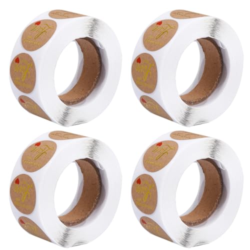 GLEAVI 2 Rollen Etiketten Zum Backen Von Kuchen Lebensmitteletiketten Aufkleber Versandetiketten Backetikett Handgemachte Tags Verpackungsetikett Backen Kraftpapier von GLEAVI