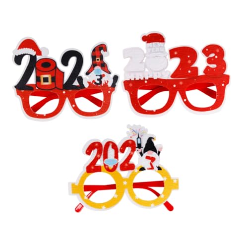 GLEAVI 2 Sätze Party Dekoration Gläser Für 2023 Neujahrsbrille Silvesterbrille Party Dekorative Brillen Neujahrs-sonnenbrille Lustige Brille Filzstoff 3 Stücke * 2 GLEAVI 2 Sätze Party Dekoration Gläser Für 2023 Neujahrsbrille Silvesterbrille Party Dekorative Brillen Neujahrs-sonnenbrille Lustige Brille Filzstoff 3 Stücke * 2 von GLEAVI