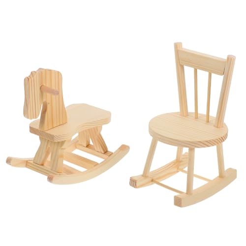 GLEAVI 2 Stück Kindertrojaner Miniaturstuhl für Holzpuppenhausmöbel Dollhouse -Schaukelstuhl Beige GLEAVI 2 Stück Kindertrojaner Miniaturstuhl für Holzpuppenhausmöbel Dollhouse -Schaukelstuhl Beige von GLEAVI
