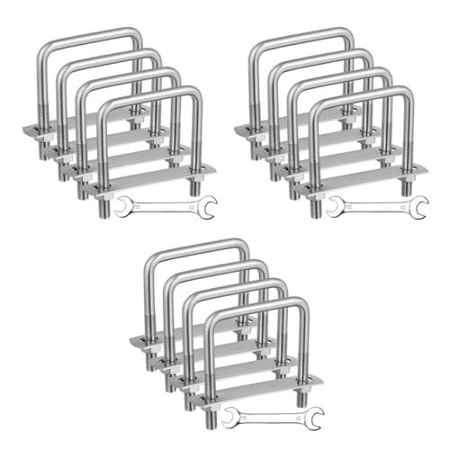 GLEAVI 3 Sätze Schraubenschlüsselsatz Edelstahlschrauben Vierkant-u-bolzensatz Quadratische U-bolzen U Schrauben Quadratischer U-bolzen Du Klemmst Rostfreier Stahl Silver 4 Stück * 3 von GLEAVI