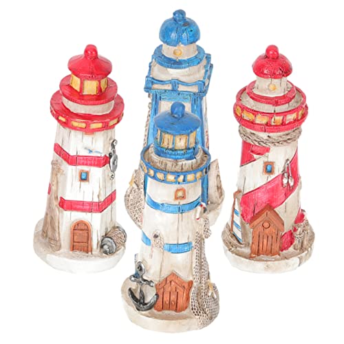GLEAVI 4 Stück Leuchtturm-Ornament Kleiner Leuchtturm Einrichtung mit Strandmotiven Ozeandekor Küstendekor für Zuhause Leuchtturm mit nautischem auf dem Tisch Harz GLEAVI 4 Stück Leuchtturm-Ornament Kleiner Leuchtturm Einrichtung mit Strandmotiven Ozeandekor Küstendekor für Zuhause Leuchtturm mit nautischem auf dem Tisch Harz von GLEAVI
