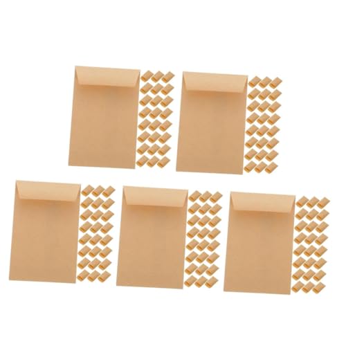 GLEAVI 5 Sätze Saatgutverpackungs-umschlagbeutel Mini Briefumschläge Samen Aufbewahrung Umschläge Für Kleine Gegenstände Kleine Münzumschläge Kraftpapier Light Brown 50 Stück * 5 von GLEAVI