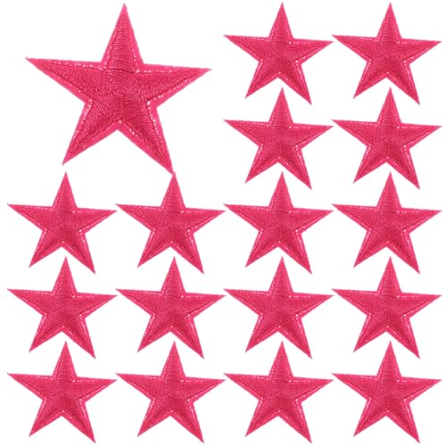 GLEAVI 50 Stück Stern-Aufnäher Zum Aufbügeln: Pailletten-Stern-Stickerei Dekorative Applikationen Abzeichen Verzierungen Für Kleidung Hüte Jacken Rucksäcke (Rosarot 1) von GLEAVI