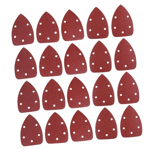 GLEAVI 60 Stück dreieckiges Schleifpapier Schleifpads für raue Böden Schleifblock sandpapier sanding paper Schleifpapier mit dreieckiger Rückseite Schleifpapier beflocken rot von GLEAVI