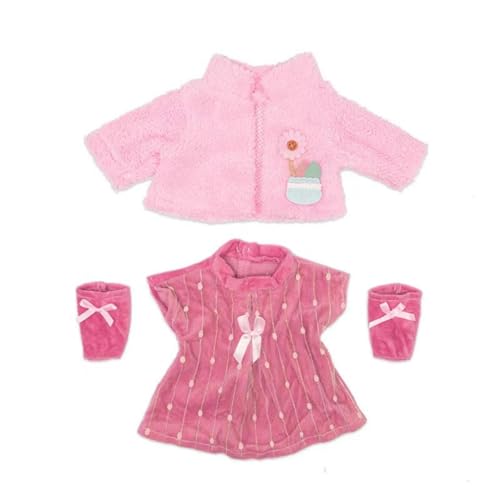 GLEEMEN Kleidung Bekleidung Outfits für Baby Puppen, 3 Teilig Puppenkleidung 35-43 cm, New Baby Born Puppenkleidung, Puppenkleider mit Mantel Socke, Puppe Zubehör, Geschenke für Mädchen von GLEEMEN