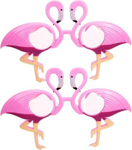 GLFFLGH 2 Stück glitzernde Flamingo-Sonnenbrille, Party-Sonnenbrille, hawaiianische Neuheit, Brillen für Erwachsene, Verkleidung von GLFFLGH