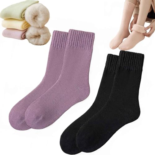 GLIART Chicshouse Winter Thermal Socks, Chicshouse Socks, Winter Velvet Solid Color Plush Thermal Socks for Women (B) von GLIART