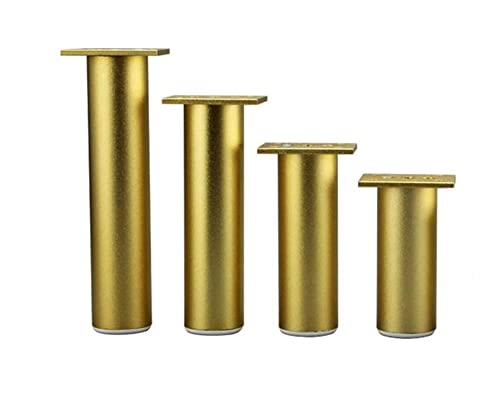 GLJTUO 4 Stück Möbelbeine, Schrankfüße, Goldene Metallstützfüße, Tisch-, Schlaf-, Badezimmerschrankbeine, Möbelbeine Aus Aluminiumlegierung, Verstellbar, 0–12 Mm,Gold-18cm von GLJTUO