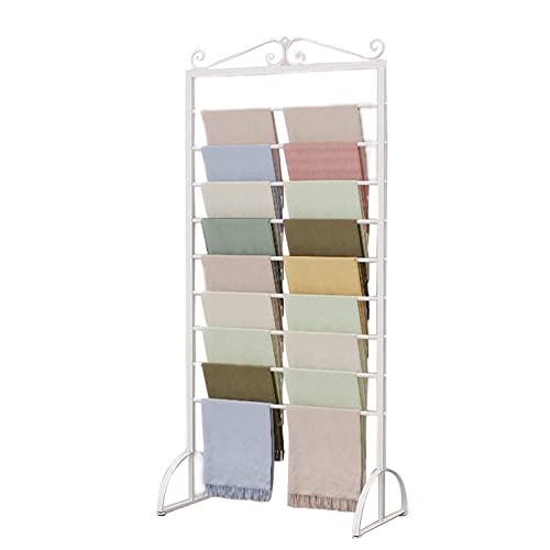 GLJTUO 9-Stufiger Geschenkpapier-Organizer, Moderner Aufbewahrungshalter Aus Metall Für Geschenkpapier, Mehrzweck-Präsentationsständer Für Schals,White-45x175cm/17.7x68.8in von GLJTUO