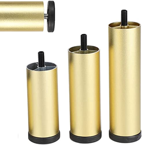 GLJTUO Auswechselbare Möbelbeine, Zylindrische Sofafüße, Verstellbare Schrankbeine, Robuste DIY-Möbel, Tischbeine Aus Metall, Für Kommoden, Nachttische, Couchtische, Schwa,Gold-12cm/4.7in von GLJTUO