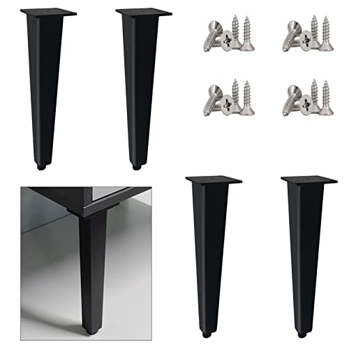 GLJTUO Möbelbeine Aus Metall - 4 Stück, Verstellbare Sofabeine, Schrankfüße, Möbelstützfüße Aus Aluminiumlegierung, Für DIY-Sofa, Fernsehschrank, Couchtisch,Schwarz-200mm-4pcs von GLJTUO