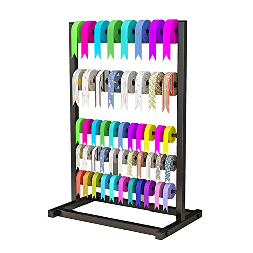 GLJTUO Multifunktions-Organizer-Rack Für Geschenkpapier/Bandrollenspulen, 5-Lagiges Bodenstehendes Lagerregal Aus Metall Für Zuhause, Einkaufszentren, Geschäfte,Black von GLJTUO