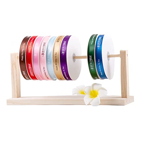 GLJTUO Spulenband-Display Für Den Schreibtisch Im Bastelraum/Blumenladen, Kleiner Stickgarnhalter Aus Holz Mit 1/2/4 Lagen, Aufbewahrungs-Organizer Für Nähspulen,40x17cm/15.7x6.7in von GLJTUO