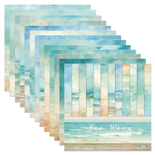 GLKTOPO Scrapbook-Papier mit Ozean-Motiv, einseitig, blaues Muster, Premium-Spezialpapier, dekorativ, für Bastelarbeiten, Scrapbooking, Hintergrund, Kunst, Handwerk, B-Stil, 24 Blatt GLKTOPO Scrapbook-Papier mit Ozean-Motiv, einseitig, blaues Muster, Premium-Spezialpapier, dekorativ, für Bastelarbeiten, Scrapbooking, Hintergrund, Kunst, Handwerk, B-Stil, 24 Blatt von GLKTOPO