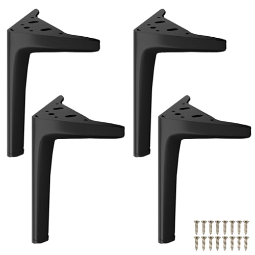 GLMGBP 4er-Pack Möbelbeine aus Metall, 10 cm, schwarzer Kohlenstoffstahl, Ersatzfüße für Sofa, Tisch, Schrank, DIY, Nachttisch, Bett, Stuhl, mit Schrauben, langlebige Unterstützung für die Innenein GLMGBP 4er-Pack Möbelbeine aus Metall, 10 cm, schwarzer Kohlenstoffstahl, Ersatzfüße für Sofa, Tisch, Schrank, DIY, Nachttisch, Bett, Stuhl, mit Schrauben, langlebige Unterstützung für die Innenein von GLMGBP