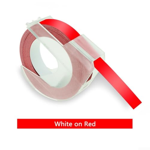 Widerstandsfähiges 3D-geprägtes Etikettenband, 9 mm, für manuelle Etikettenhersteller, geeignet für den industriellen Einsatz (rot) von GLOBALHUT