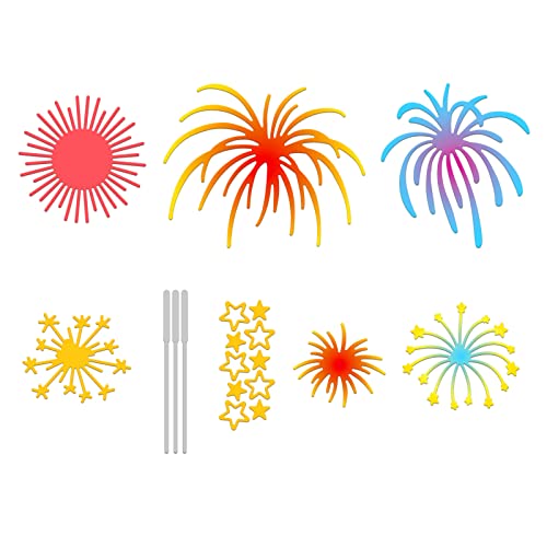 GLOBLELAND 1 Set Feuerwerk Stanzformen Feuerwerk Stäbe Prägeschablone Form Stern und Party Stanzformen für Karten Scrapbooking Karten DIY Handwerk von GLOBLELAND