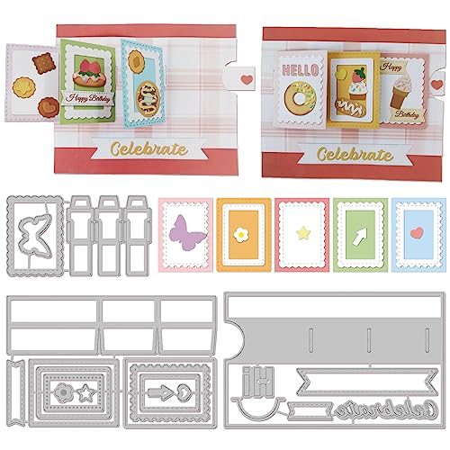 GLOBLELAND Triple Flip Stanzformen Für DIY Scrapbooking Metall 3D Seitenrahmen Stanzungen Prägeschablonen Vorlage Für Papierkartenherstellung Dekoration Album Handwerk Dekor von GLOBLELAND