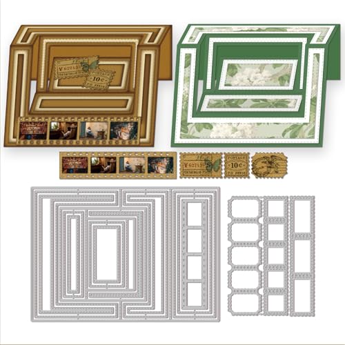 GLOBLELAND 3D Stanzformen Für Kinokarten Rechteckiger Metallrahmen Stanzformen Für Heimwerker Scrapbooking Stempelstanzungen Zum Kartenmachen Prägen Fotoalbum Basteln Dekor von GLOBLELAND