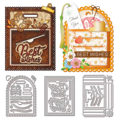 GLOBLELAND 3D Taschen Stanzformen Zum Gestalten von Karten Schmetterlings Spitzenrandrahmen Metallstanzungen Stanzvorlagen Für Scrapbooking Journale Prägungen Papierbasteldekor von GLOBLELAND