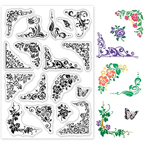 GLOBLELAND Blumen Spitze Clear Stamps Silikonstempel Transparentes Stempel Siegel für Kartenherstellung Dekoration und DIY Scrapbooking Album Dekor von GLOBLELAND