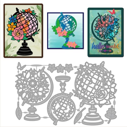 GLOBLELAND Globus Rahmen Stanzformen Für Kartenherstellung Blumen Blätter Metall Stanzformen Schneidvorlagen Für Scrapbooking Journal Prägung Papier Basteldekoration GLOBLELAND Globus Rahmen Stanzformen Für Kartenherstellung Blumen Blätter Metall Stanzformen Schneidvorlagen Für Scrapbooking Journal Prägung Papier Basteldekoration von GLOBLELAND