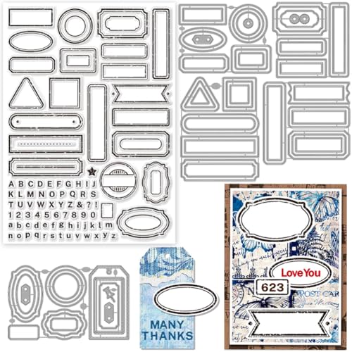 GLOBLELAND Lesen Tag Clear Stamps Und Vintage Label Frame Cutting Dies Set Für DIY Scrapbooking Kartenherstellung Dekorative Fotoalbum Notizbuch von GLOBLELAND