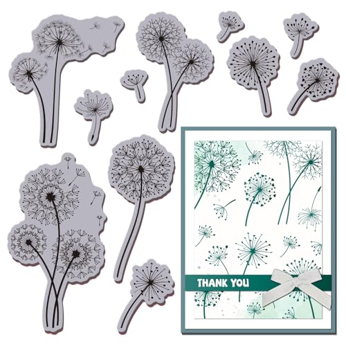 GLOBLELAND Pusteblumen Stempel Blumen Stempel Aus EVA Zum Aufkleben Schreibschrift Stempel Stempelset Für Die Kartengestaltung Fotoalbum Dekoration DIY Scrapbooking von GLOBLELAND