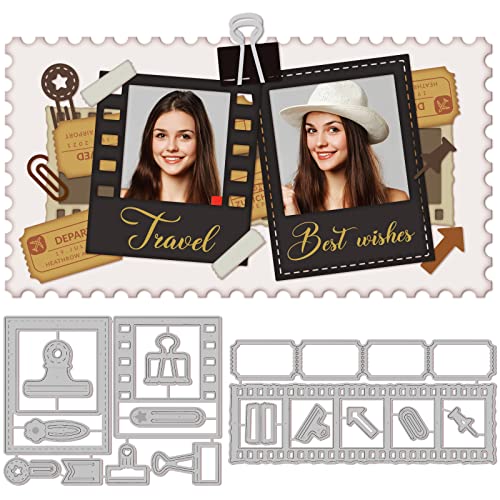 GLOBLELAND Retro Classic Thema Stanzformen Film Fotorahmen Karten Stanzformen Filmrahmen Büroklammer Prägeschablone Für Kartenherstellung DIY Scrapbooking Fotoalbum Metall Stanzschablonen von GLOBLELAND