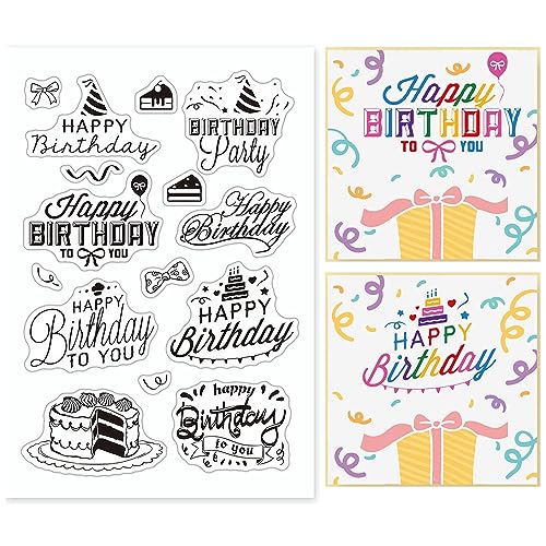 GLOBLELAND Silikon-Stempel "Happy Birthday" für Grußkarten, Dekoration und Bastelarbeiten von GLOBLELAND