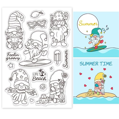 GLOBLELAND Silikonstempel Gnom Klare Stempel Gnom Transparente Stempel GNOME Clear Stamps für Kartenherstellung und DIY Scrapbooking Dekor von GLOBLELAND