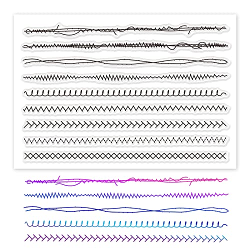 GLOBLELAND Spitze Silikonstempel Einfache Dekorationslinie Silikonstempel Transparentes Stempel Siegel Klare Stempel für Kartenherstellung Dekoration und DIY Scrapbooking Dekor von GLOBLELAND
