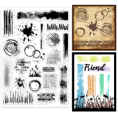 GLOBLELAND Stains Background Clear Stamps Tea Stains Background Silicone Clear Stamp Seals Graffiti Splash Transparent Stamps for DIY Scrapbooking Cards Making Photo Album 21.0x14.8 cm von GLOBLELAND