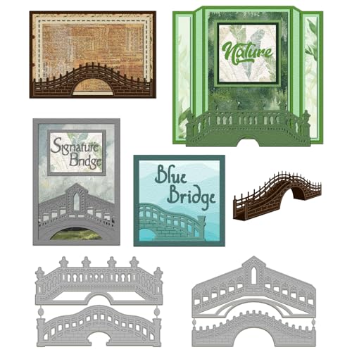 GLOBLELAND Stanzformen „Seebrücke“ Zum Gestalten von Karten Metallstanzungen Gewölbte Brücke Stanzvorlagen Für Scrapbooking Journale Prägungen Papierbasteln Dekor von GLOBLELAND