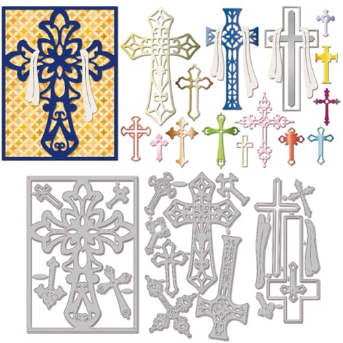 GLOBLELAND Stanzformen Für Kreuzrahmen Aus Metall Christliches Kreuz Stanzungen Heiliges Kreuz Stanz Und Prägevorlagen Für Scrapbooking Basteln Papierkarten von GLOBLELAND