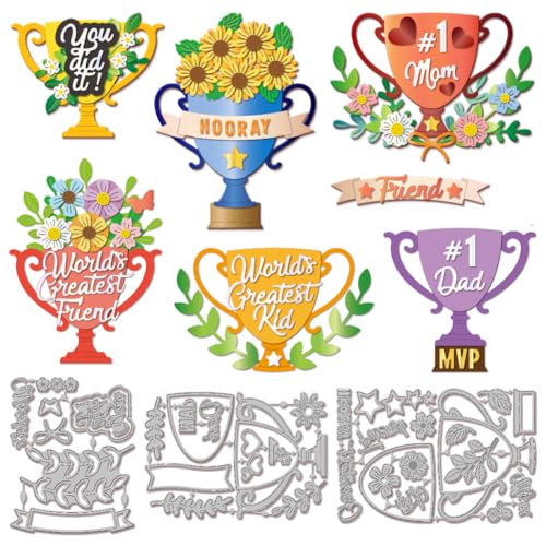 GLOBLELAND Stanzformen Mit Blumenmotiv Für Trophäen Und Pokale Stanzformen Mit Sonnenblumen Und Blättern Stanz Und Prägevorlagen Für Scrapbooking Basteln Papierkarten von GLOBLELAND